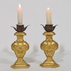 18th Century French Giltwood Candlesticks - Pair