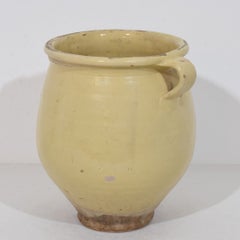 19th Century French Provencal Yellow Glazed Terracotta Confit Jar