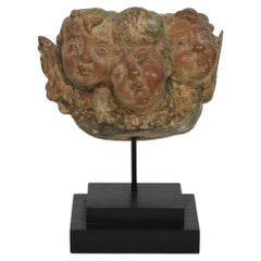 17th Century Spanish Baroque Polychrome Wooden Angel Sculpture