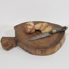 19th Century French Rustic Cutting Board with Unique Fan Handle