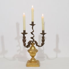 18th Century Italian Neoclassical Giltwood and Gilt Tôle Candelabra