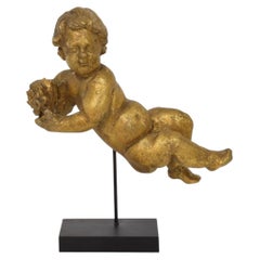 18th Century Italian Giltwood Baroque Cherub on Stand