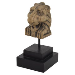 17th Century French Baroque Carved Oak Lion Sculpture