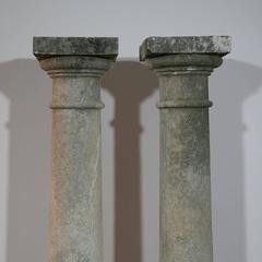 French 19th Century White Stone Columns