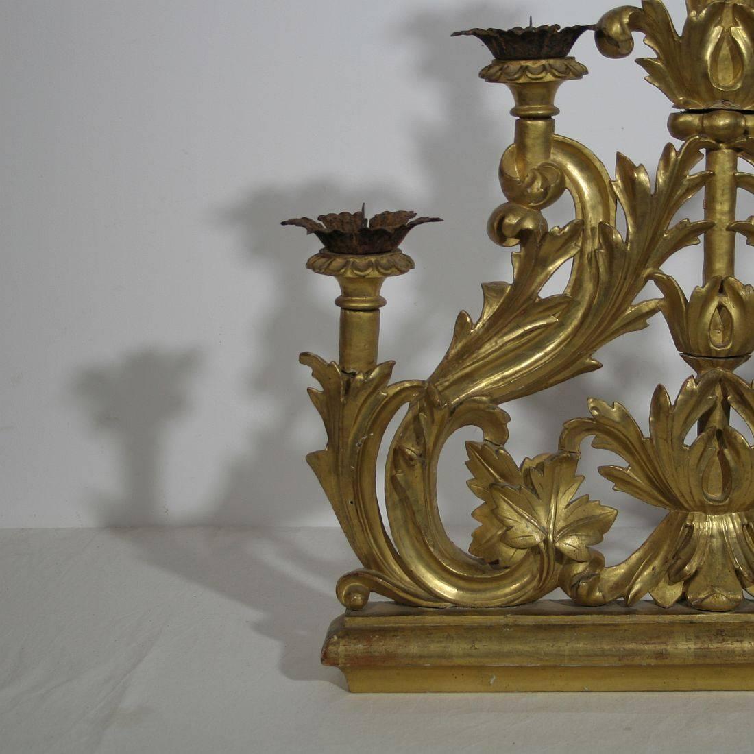 Large 19th Century Gilded Italian Candleholder 1