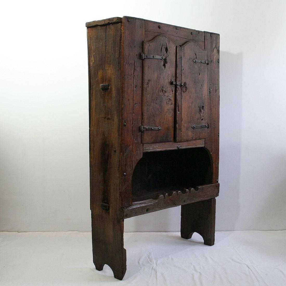 Country Spanish Late 17th Century Oak Cupboard
