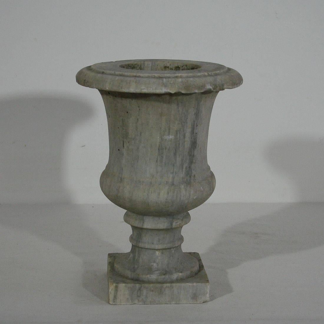 English 19th Century White Marble Garden Urn 1