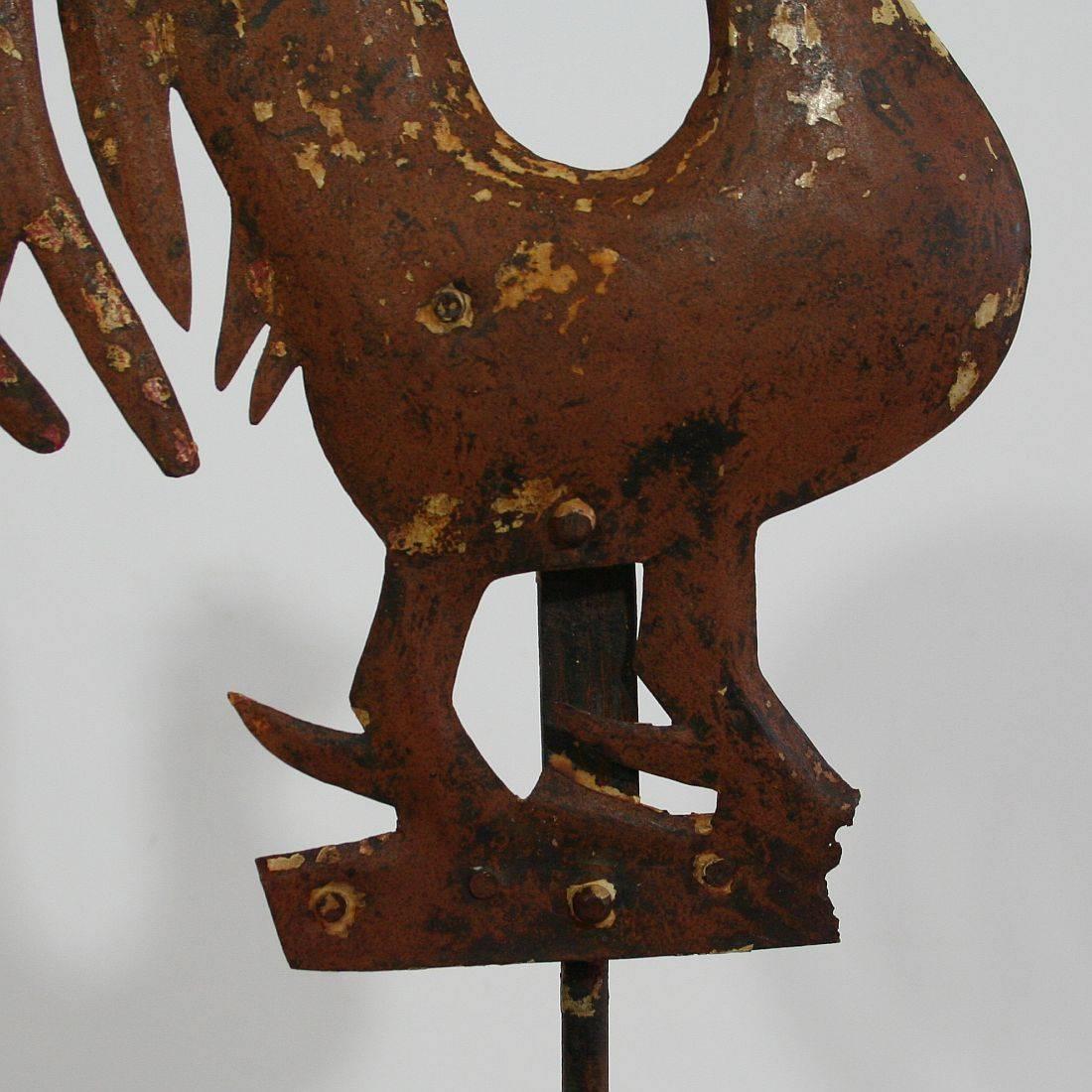 19th Century, French Folk Art Iron Rooster Weathervane 4