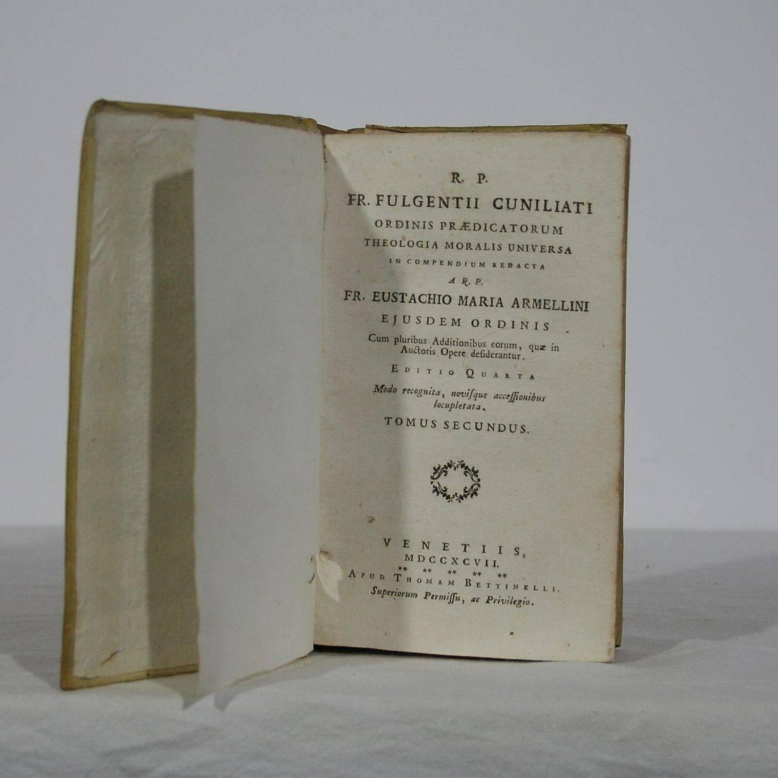 Nice Collection of 18th Century Italian Weathered Vellum Books 1