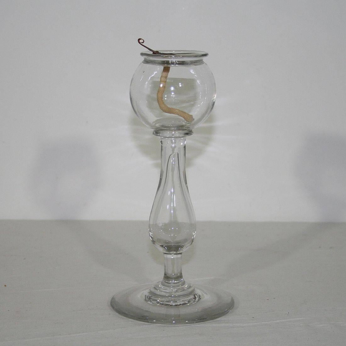 Collection of 19th Century French Glass Weaver Oil Lamps 1