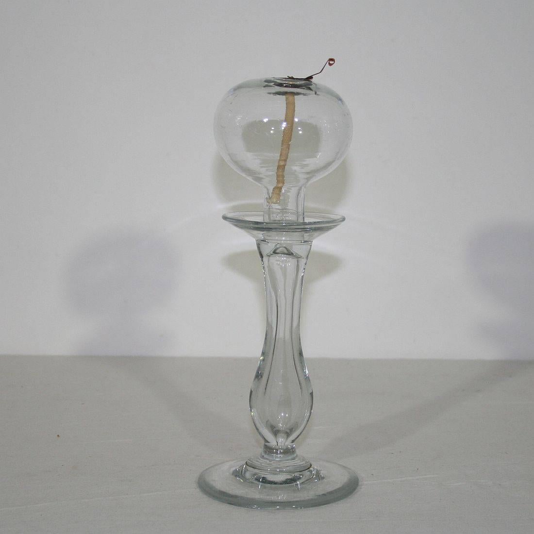 Collection of 19th Century French Glass Weaver Oil Lamps 3