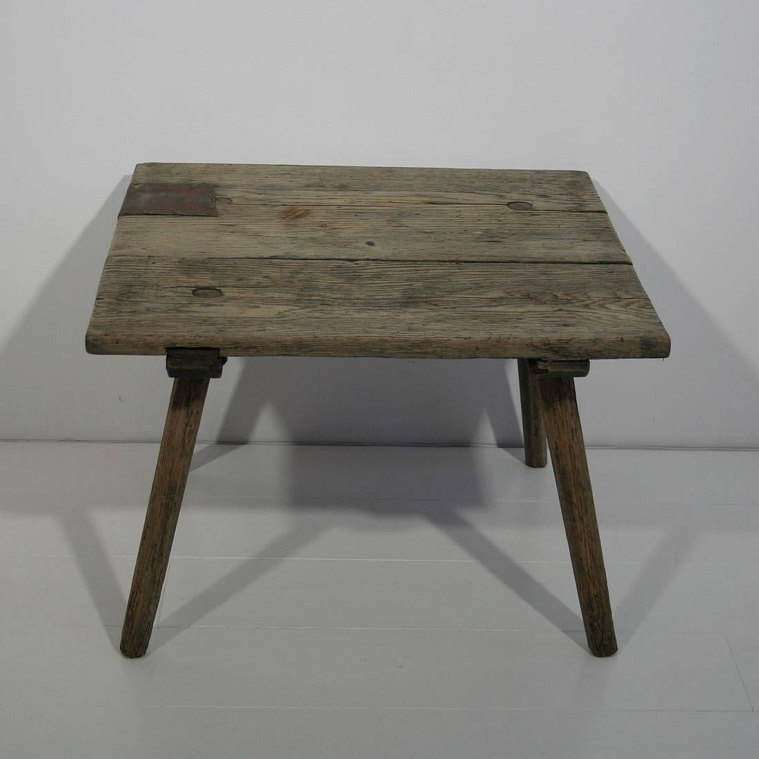 Small French Early 19th Century Rustic Oak Table 2