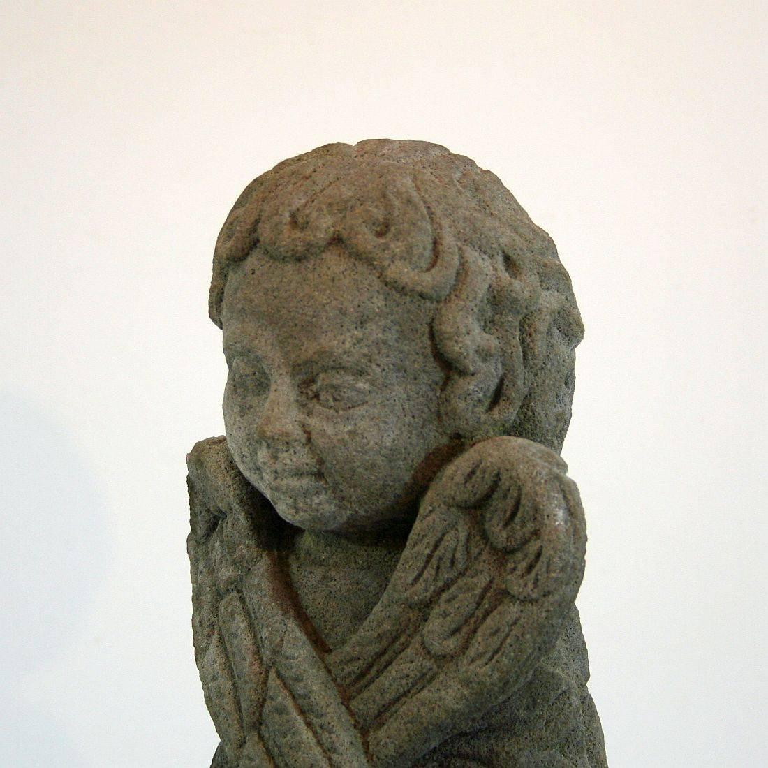 18th Century French Carved Sandstone Angel 3