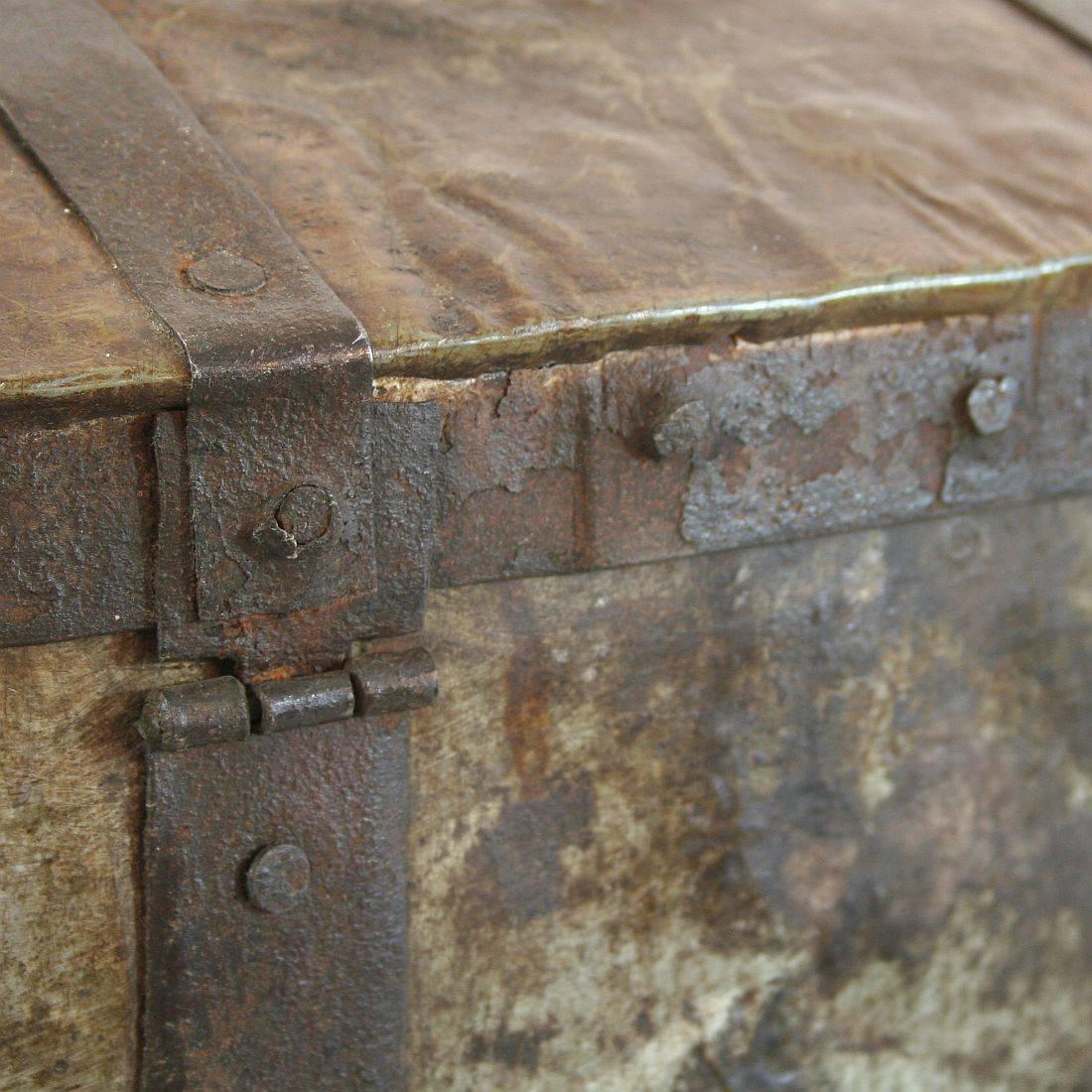 Rare 18th Century Swedish Riveted Iron Travel Box 4