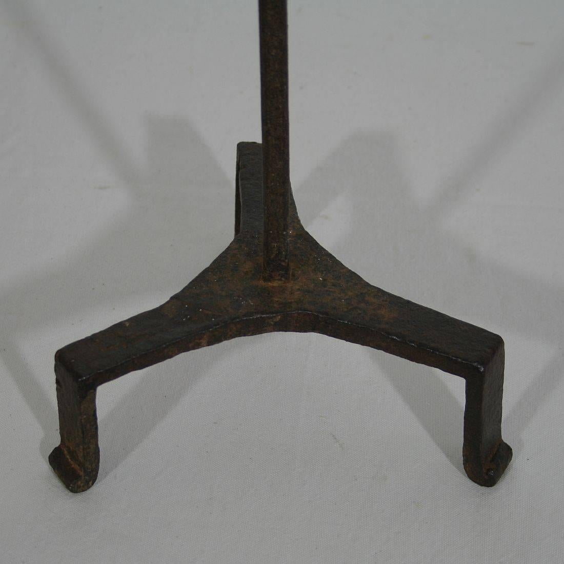 French 18th Century Hand-Forged Iron Candleholder 6