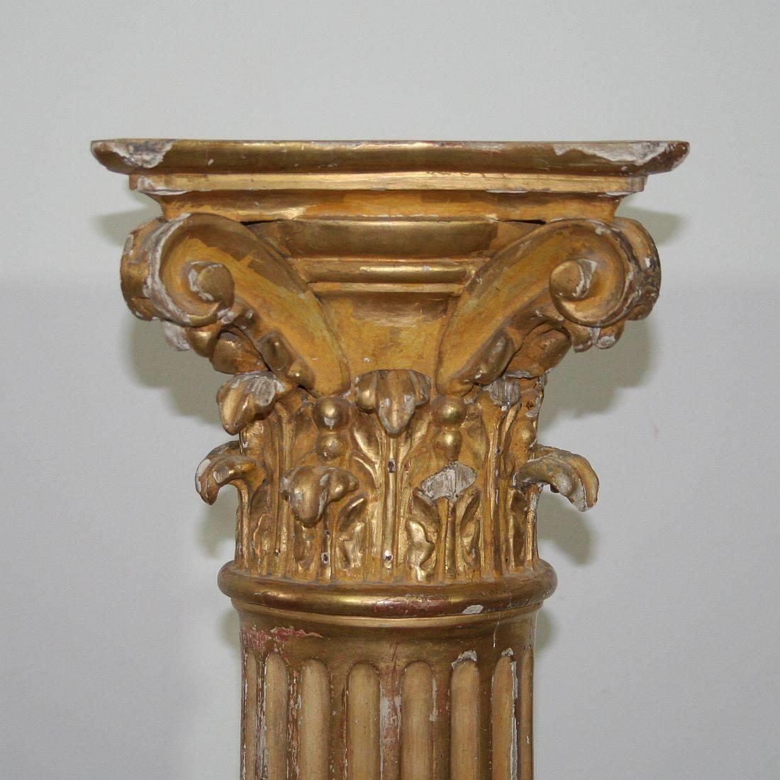 Wood Early 19th Century Italian Neoclassical Giltwood Columns