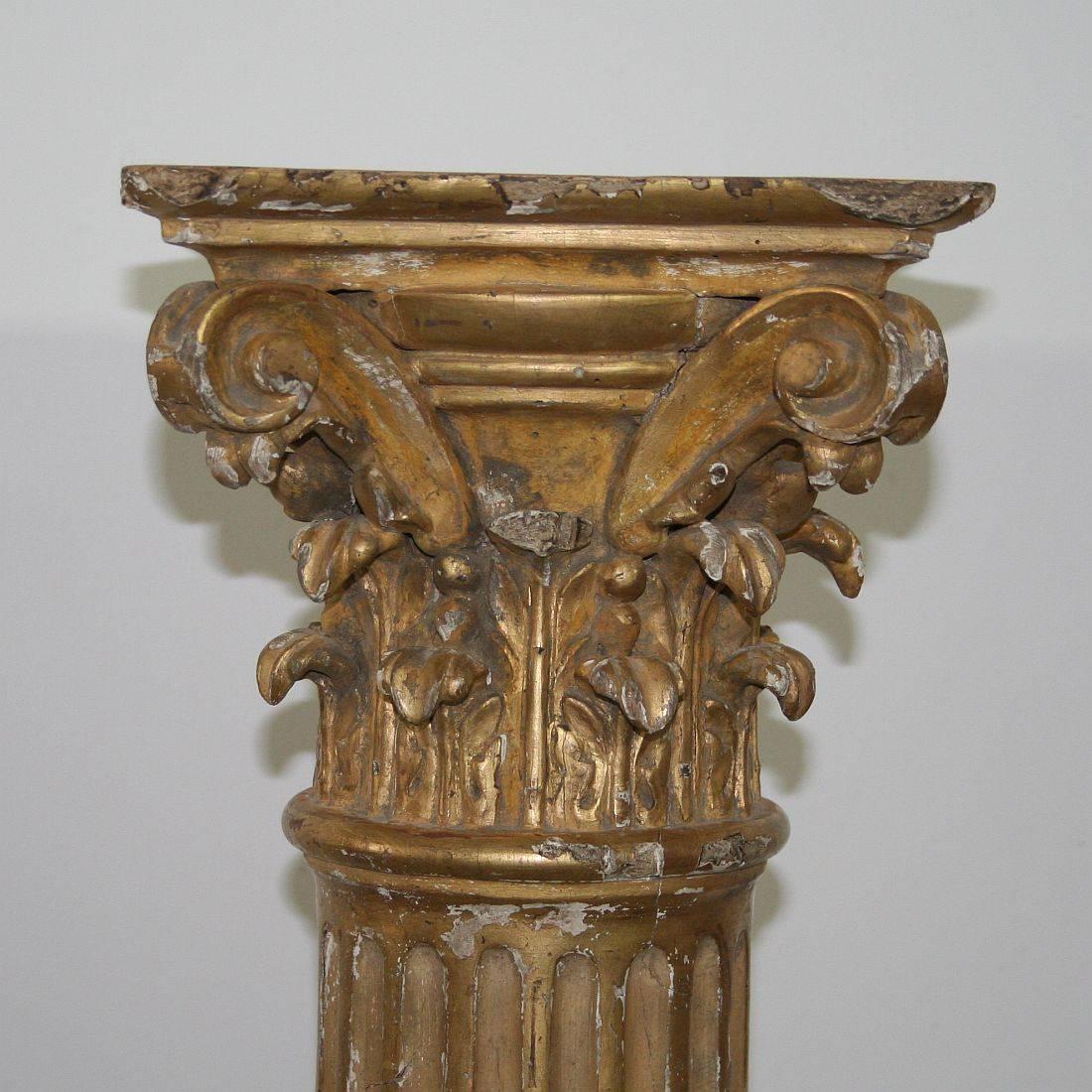 Early 19th Century Italian Neoclassical Giltwood Columns 1