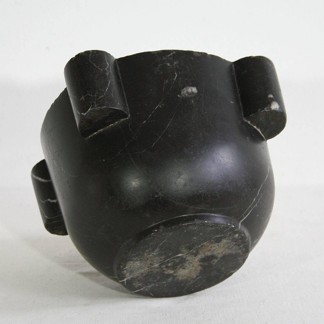 19th Century, French Black Marble Mortar 3
