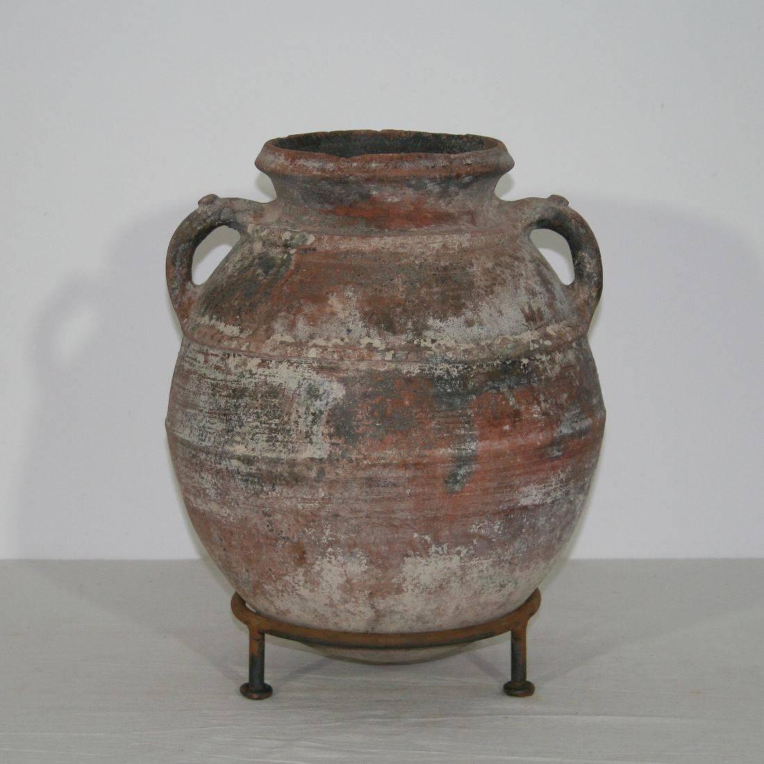 Hand-Crafted 19th Century Moroccan Terracotta Storage Pot, Jar