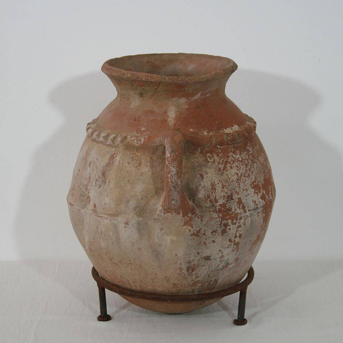 Hand-Crafted 19th Century Moroccan Terracotta Storage Pot, Jar