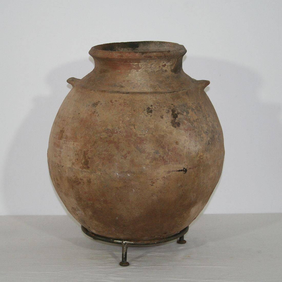 Hand-Crafted 19th Century Moroccan Terracotta Storage Pot, Jar