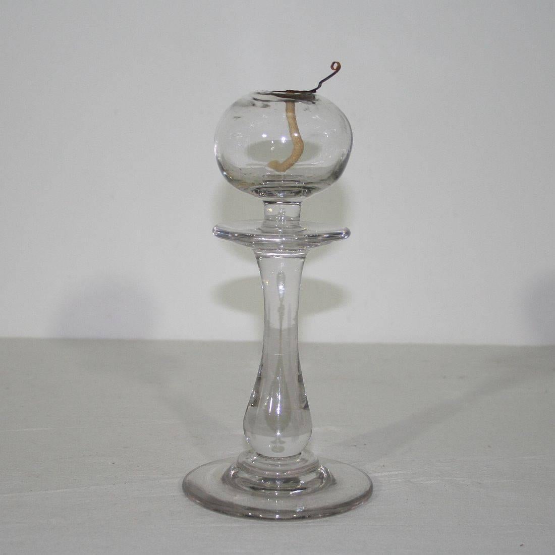 Collection of 19th Century French Glass Weaver Oil Lamps 3