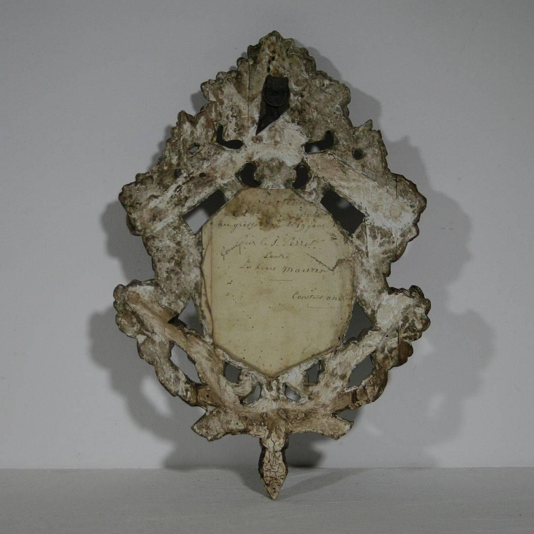 Wood Small 18th Century Italian Baroque Mirror