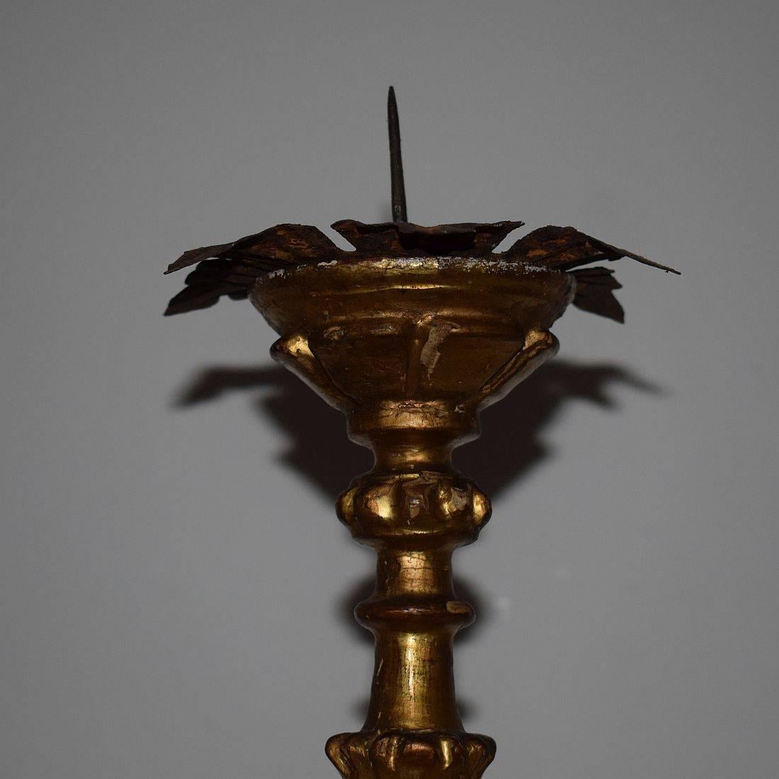 18th Century and Earlier 17th Century Italian Giltwood Candlesticks With Angels