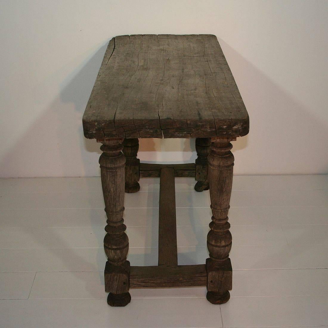 French 18th-19th Century Weathered Oak Table 1