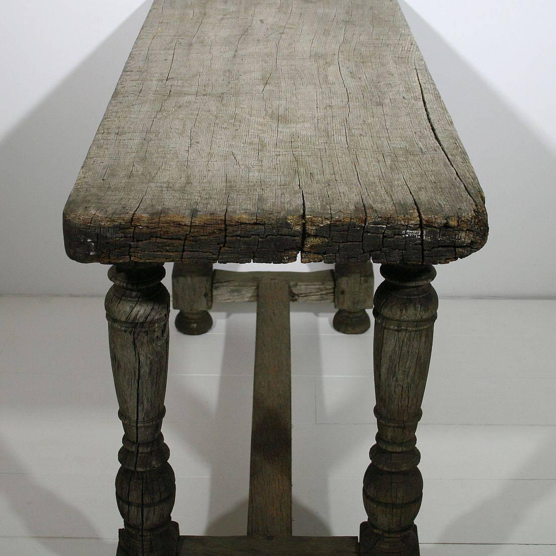French 18th-19th Century Weathered Oak Table 4