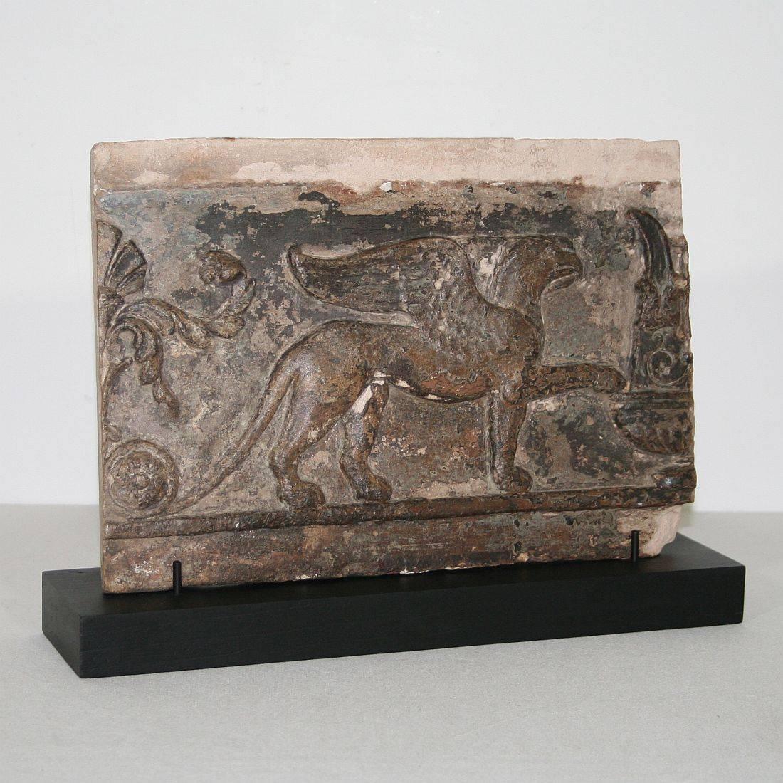French Provincial French 18th Century Terracotta Panel with a Griffin