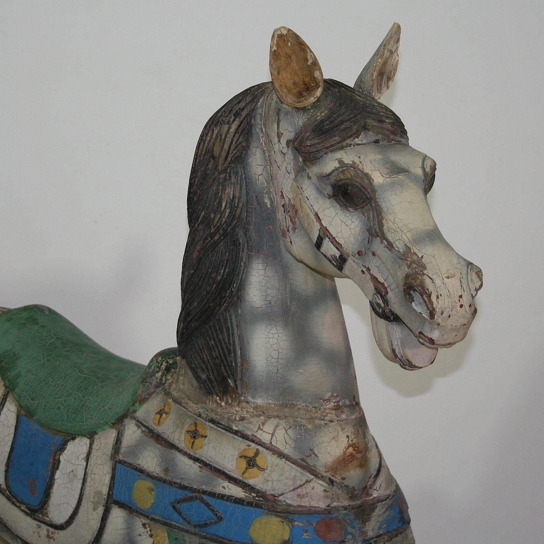 Early 20th Century Carved Wood Carousel Horse 4