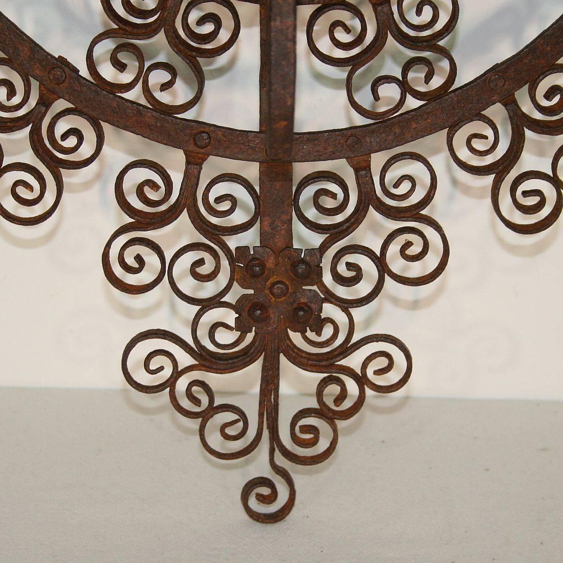 Spanish 19th Century, Hand-Forged Iron Wall Candleholder / Sconce 5