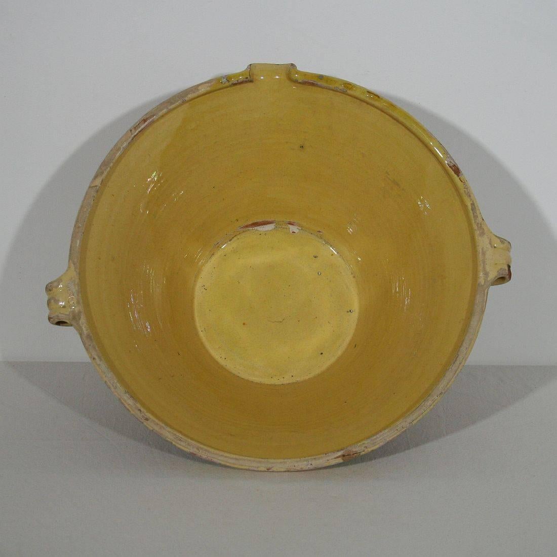 19th Century French Glazed Terracotta Dairy Bowl or Tian 3