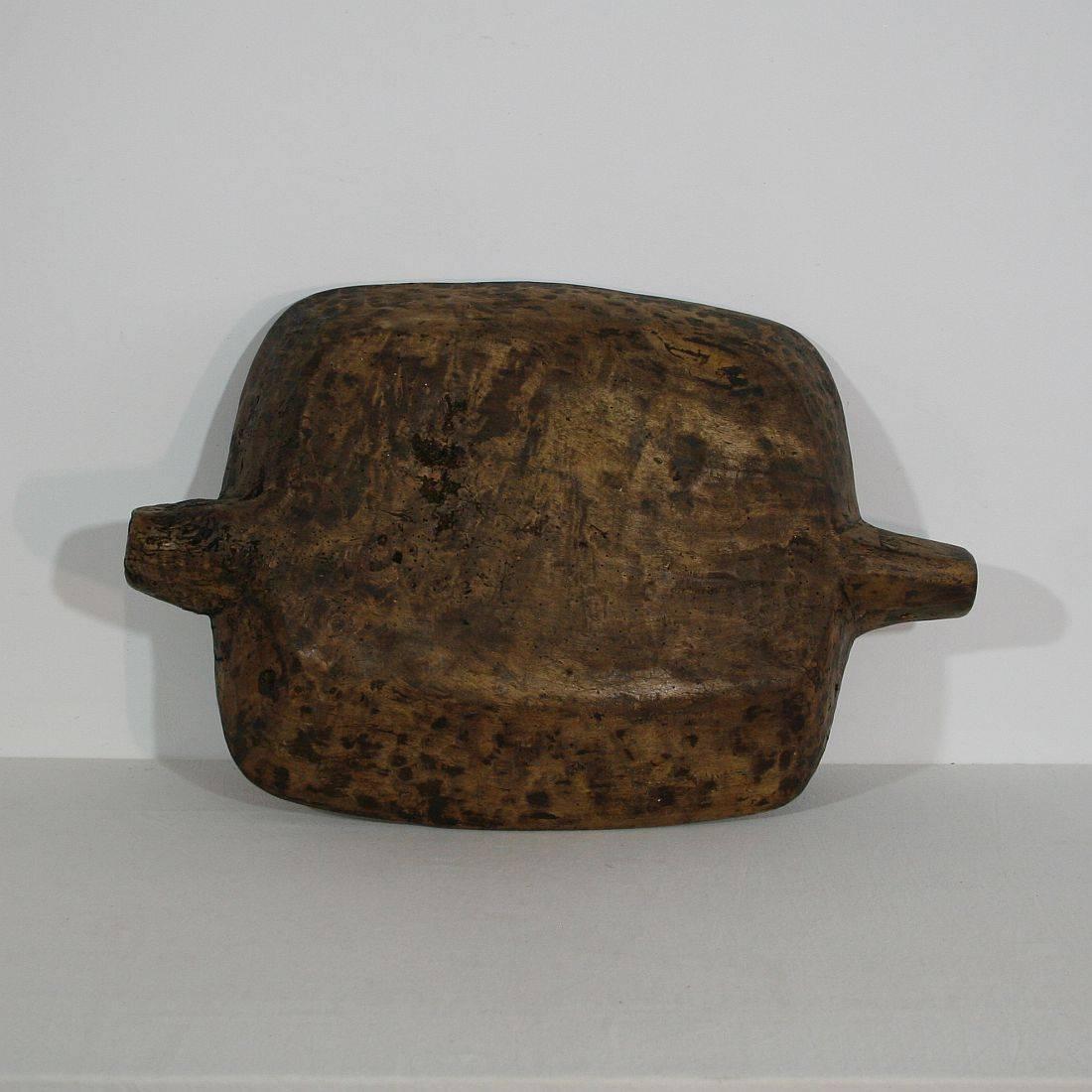 Large French 19th Century, Carved Wooden Bowl 4