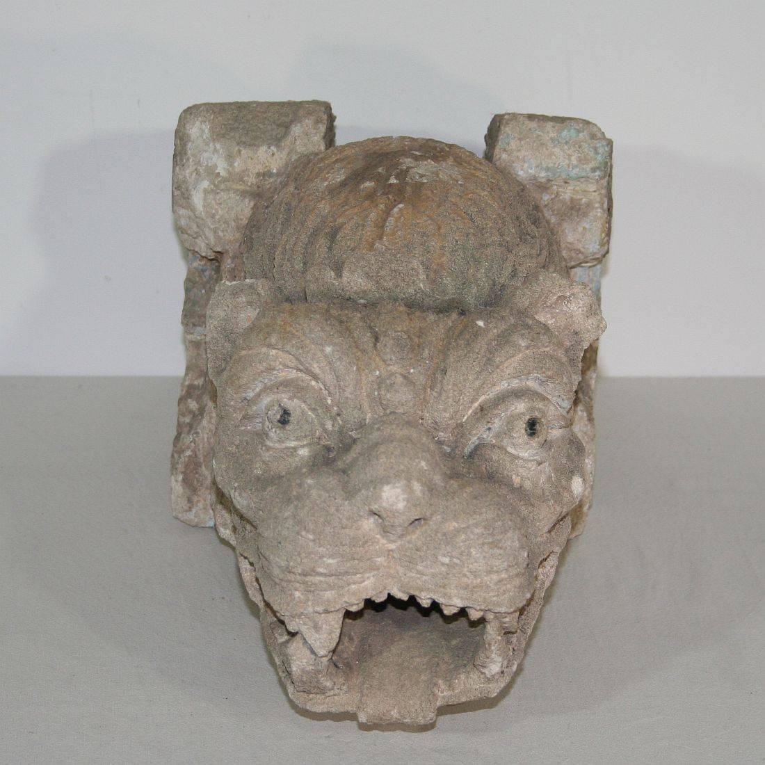 18th Century Italian Carved Stone Gargoyle in Romanesque Style 1