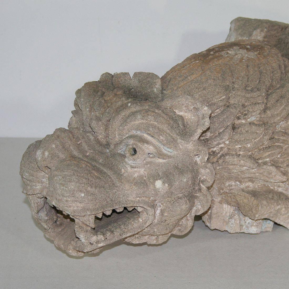 18th Century and Earlier 18th Century Italian Carved Stone Gargoyle in Romanesque Style