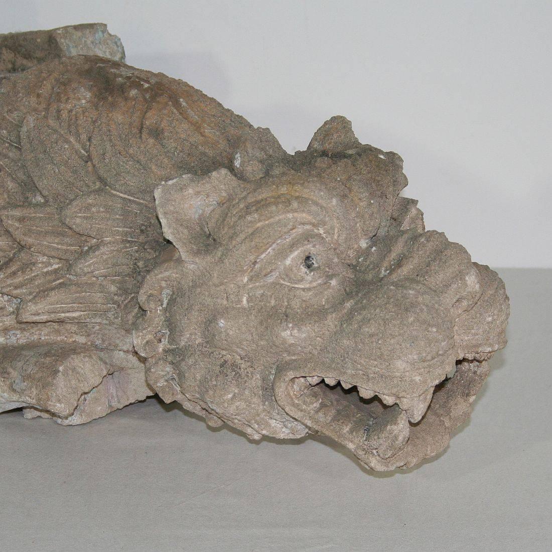 18th Century Italian Carved Stone Gargoyle in Romanesque Style 2