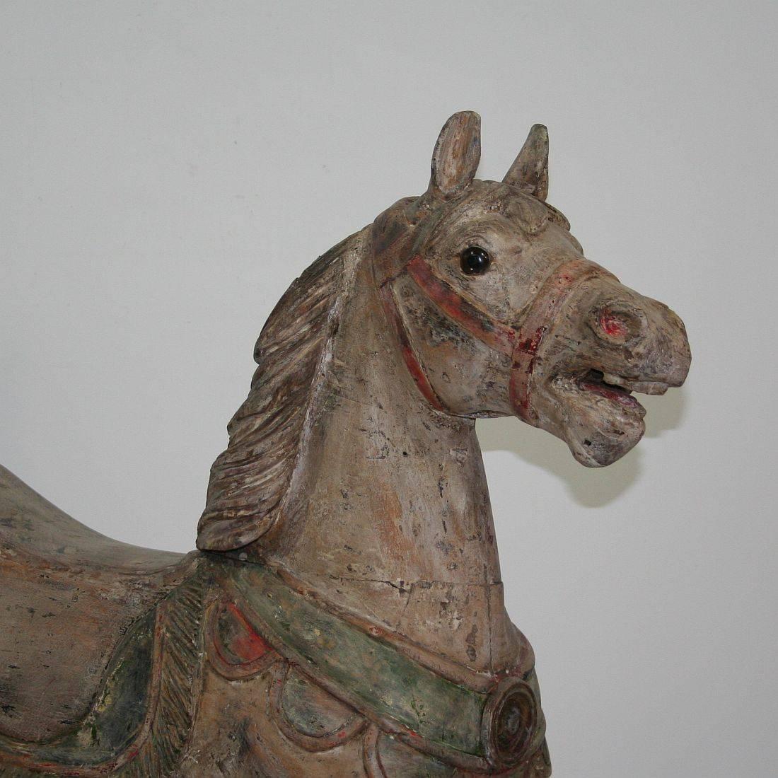 Late 19th Century French Carved Wood Carousel Horse 4