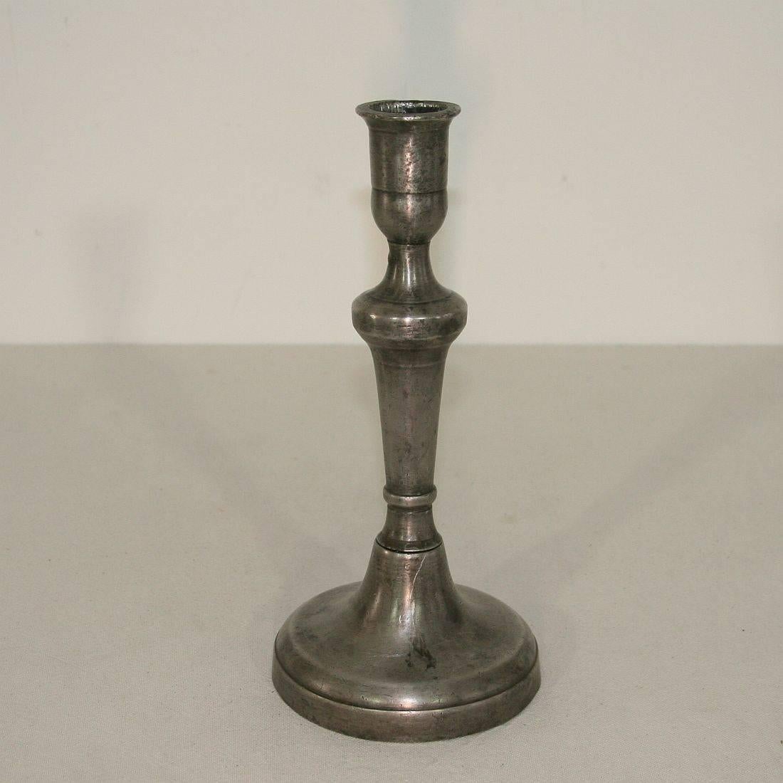 Collection of 18th-19th Century French Pewter Candleholders 4