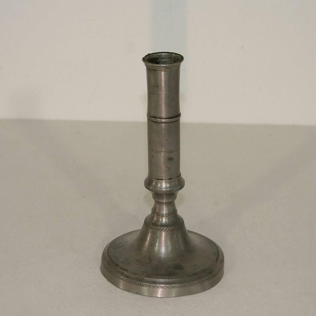 Collection of 18th-19th Century French Pewter Candleholders 3