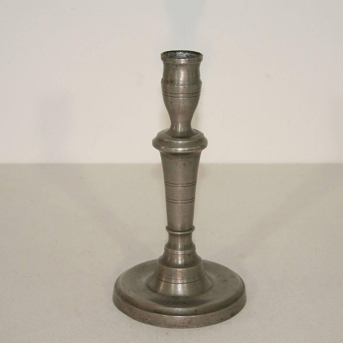 Collection of 18th-19th Century French Pewter Candleholders 1