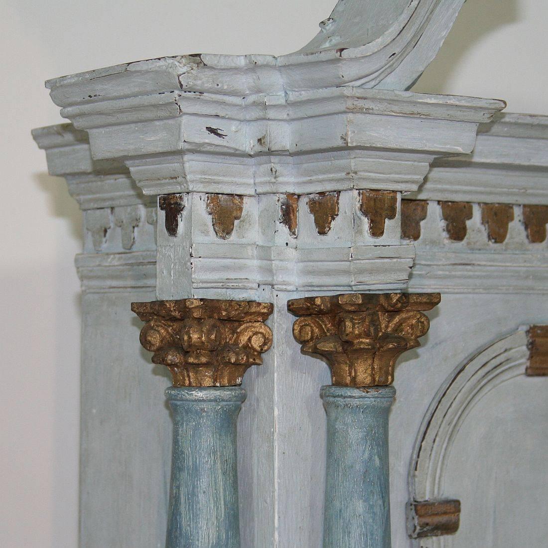 18th Century Austrian Painted Baroque Wooden Tabernacle 2