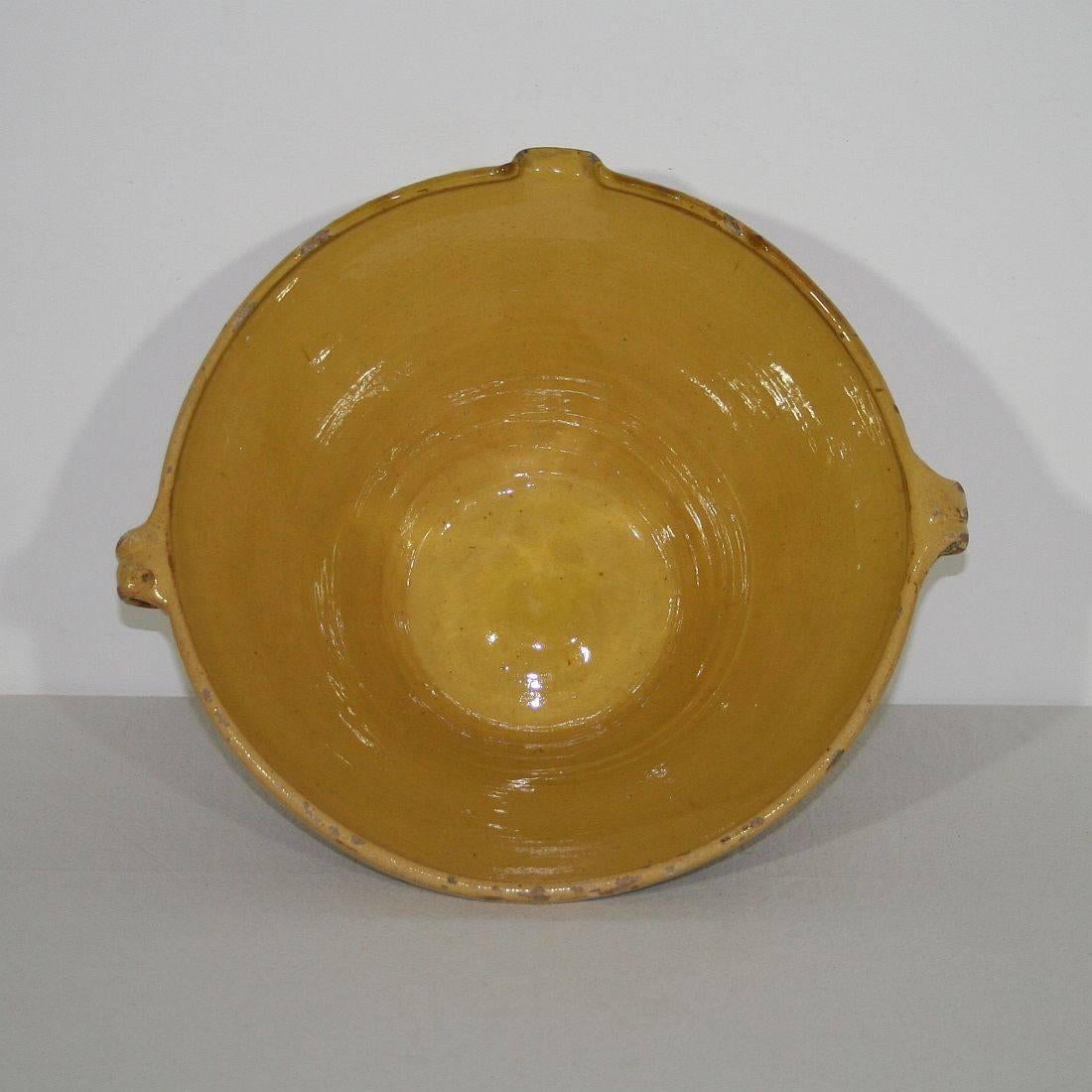 19th Century French Glazed Terracotta Dairy Bowl or Tian 2