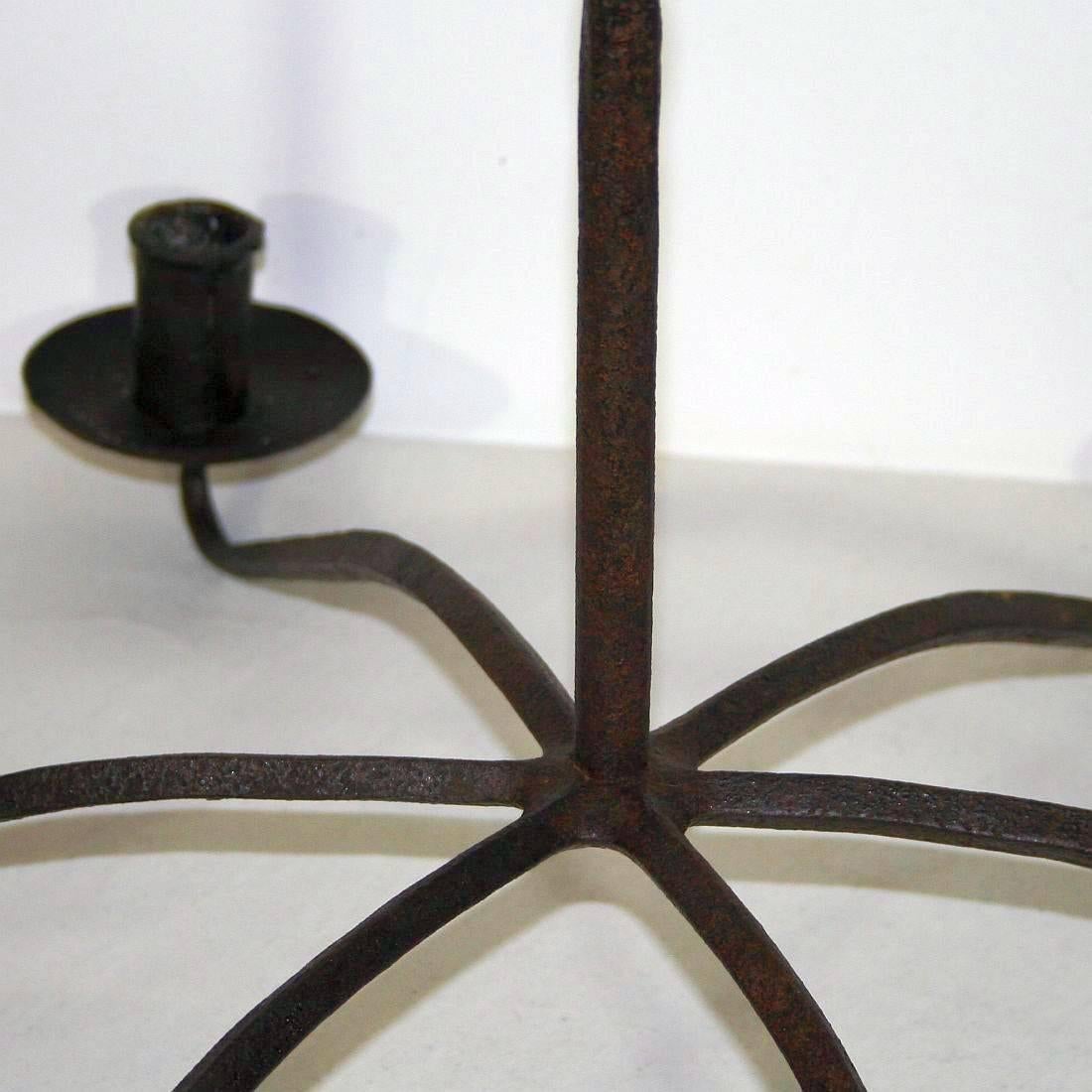 Wrought Iron French 18th Century Hand-Forged Iron Chandelier