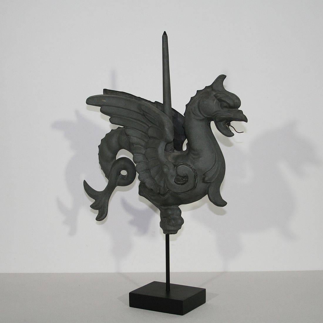 Belle Époque 19th Century French Zinc Dragon Weathervane