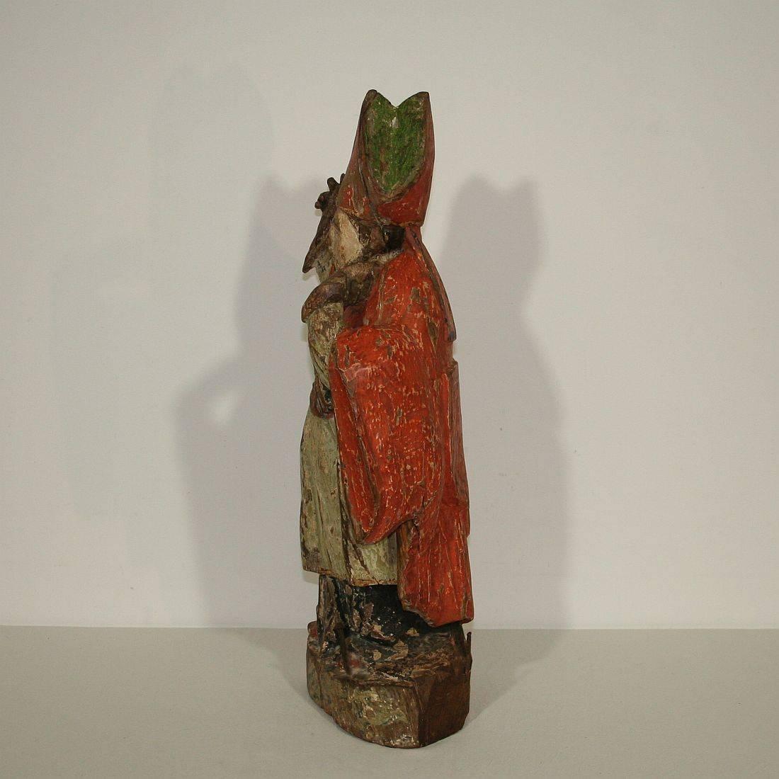 18th Century and Earlier 17th Century Baroque Religious French Saint Nicholas Statue