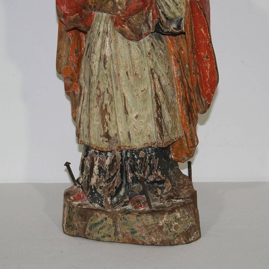 17th Century Baroque Religious French Saint Nicholas Statue 1