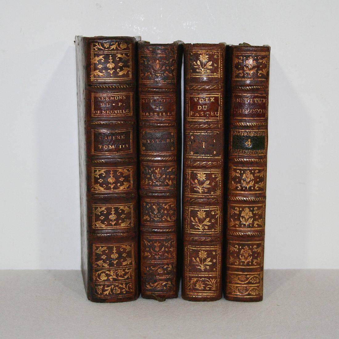 Collection of Ten French 18th Century Leather Books 2