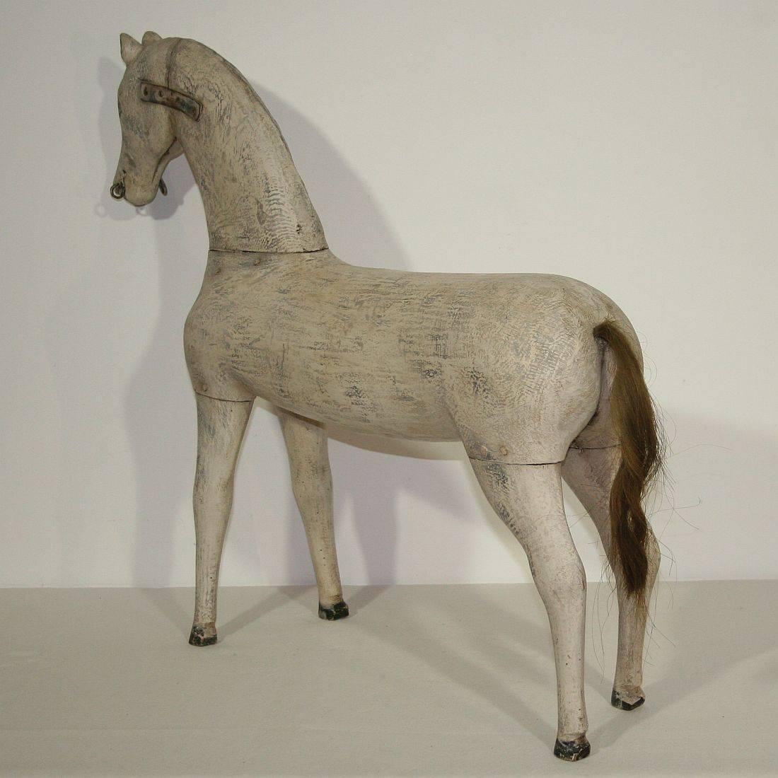 18th Century French 18th-19th Century Folk Art Carved Wooden Horse